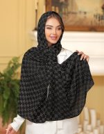 شال برشکا ارکیده سفیدمشکی طرح مارک  6 طرح در جین سری  60 تایی - Image 5