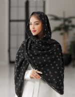 شال برشکا ارکیده سفیدمشکی طرح مارک  6 طرح در جین سری  60 تایی - Image 6