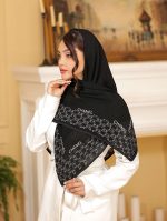 روسری دلوان  پارچه حریرنخ 6طرح در جین و پک 60تایی - Image 5