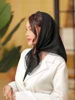 مینی اسکارف جت بلک کار شده سایز ۷۰ سری ۸۰ تایی - Image 3