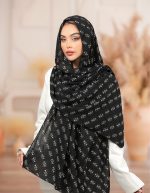 شال برشکا ارکیده سفیدمشکی طرح مارک  6 طرح در جین سری  60 تایی - Image 3