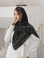 روسری دلوان  پارچه حریرنخ 6طرح در جین و پک 60تایی - Image 3